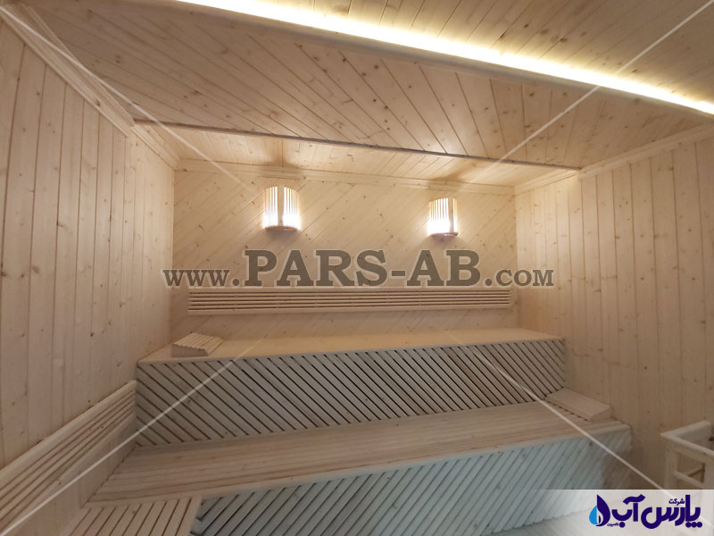 تصویر گالری طراحی و اجرای سونا در استخر خصوصی گلسار